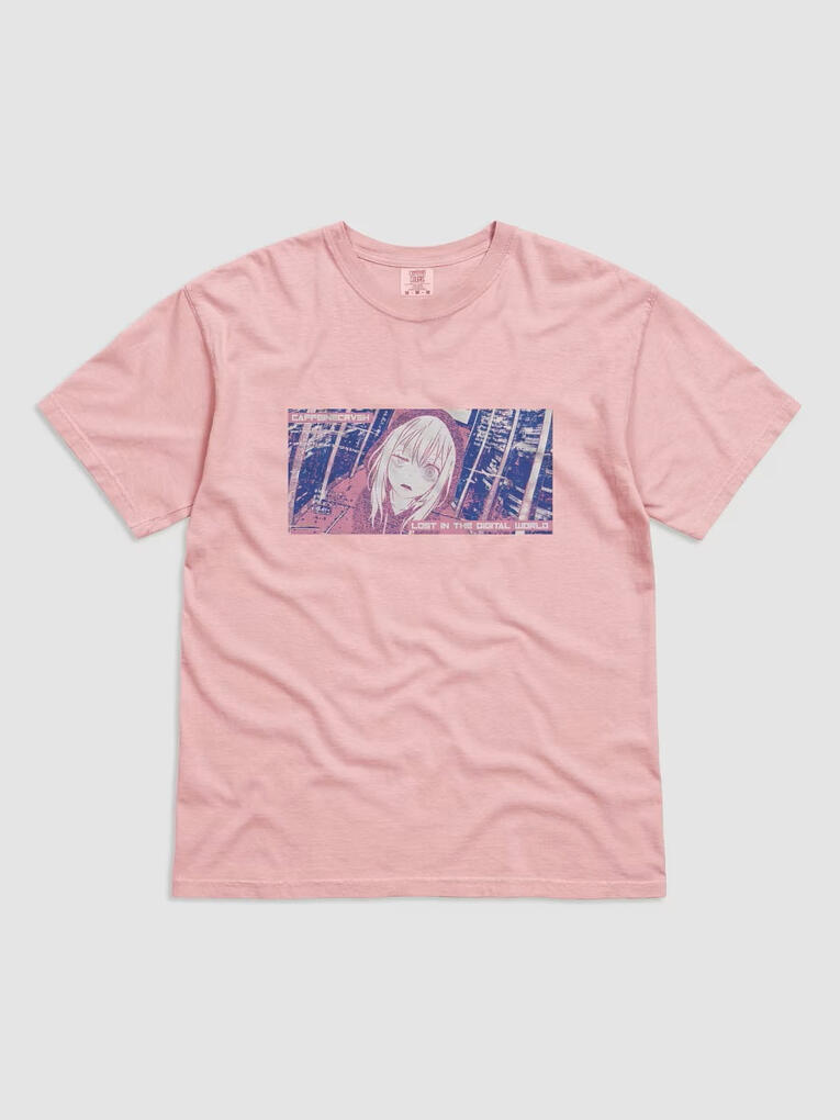 Lost in the Digital World Pink T-shirt